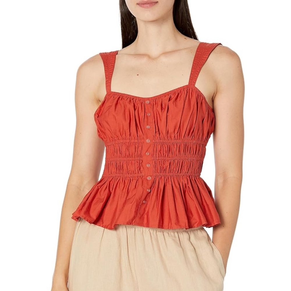 Moon River shirred ruffle top